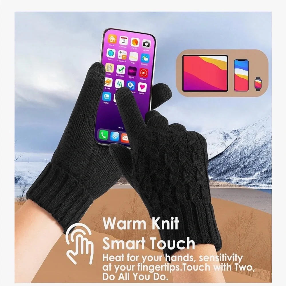 Winter Gloves for Women Touchscreen Texting Warm Knit Fleece Lined Gloves